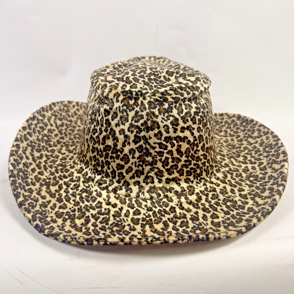 Vintage I.B.C Cheetah Cowgirl Hat Leopard Print Women’s Small Full Brim Fedora